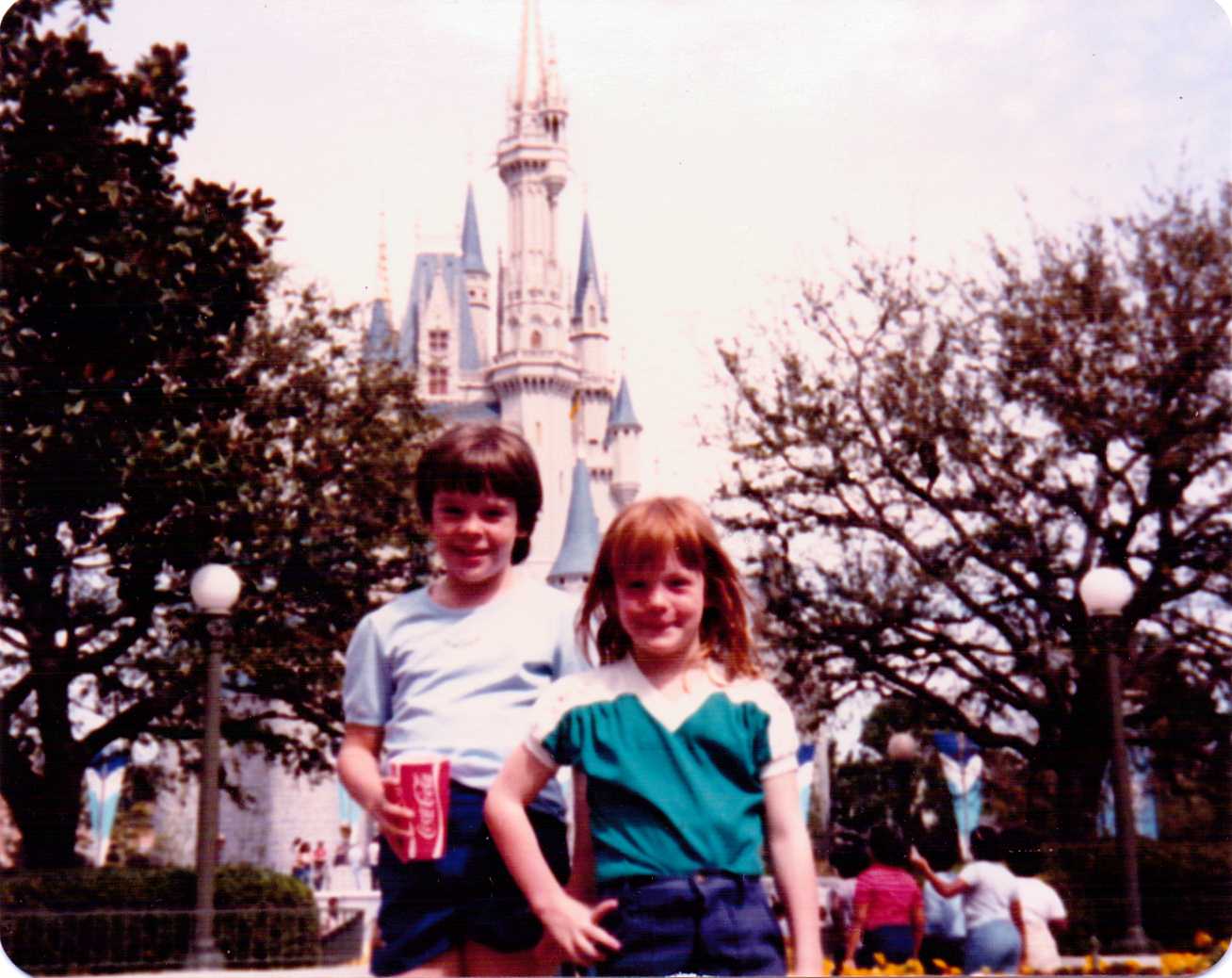 Vic and Jen as small children at Disney